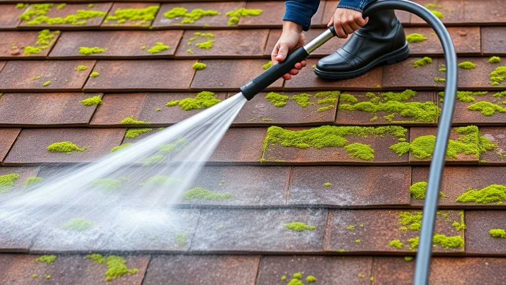 Professional roof cleaning to remove moss and algae in Milwaukee